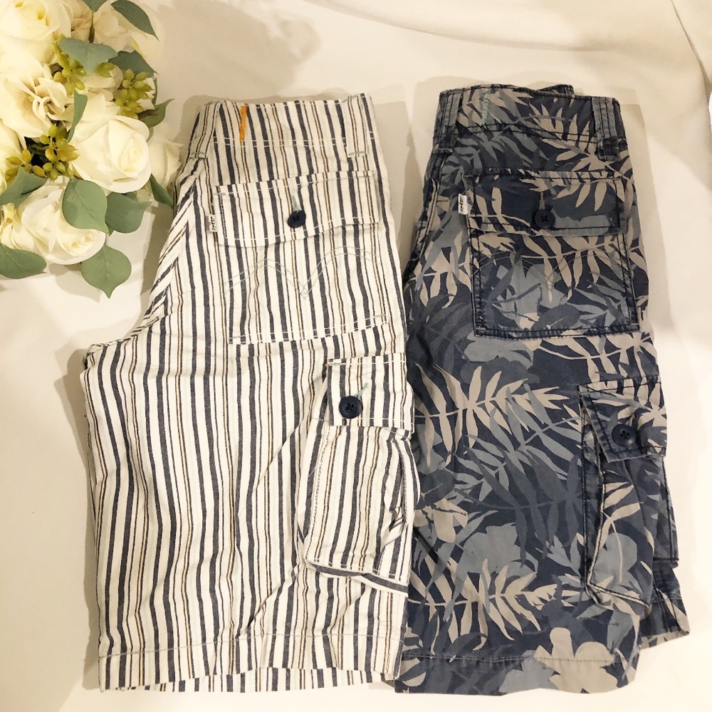 2-Pair Bundle Levi’s Boys Cargo Shorts | 100% Cotton | Size 14